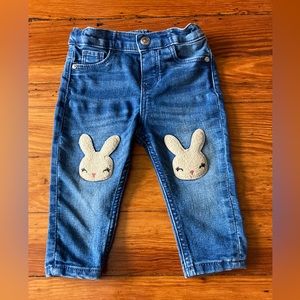 H & M jeans with bunny knee patch